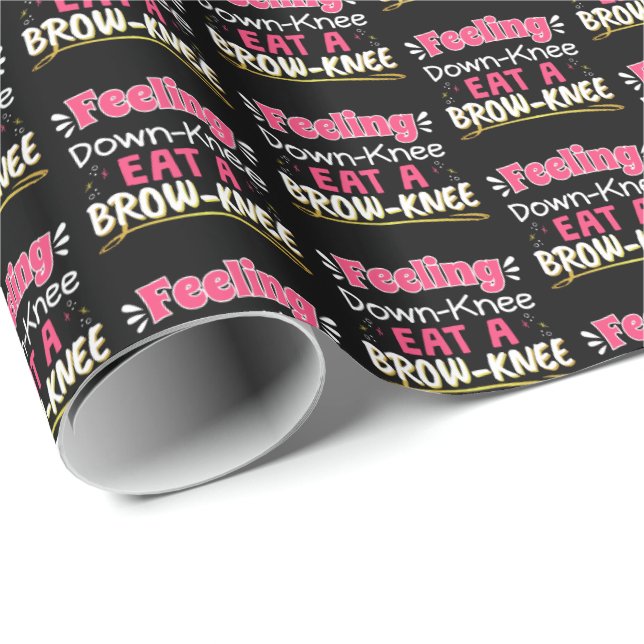 Papel De Regalo Pun de Positividad de Cirugía de Knee - Cute Brown (Esquina del rollo)