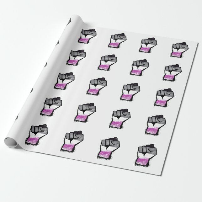 Papel De Regalo Puño de protesta asexual (Desenrollado)