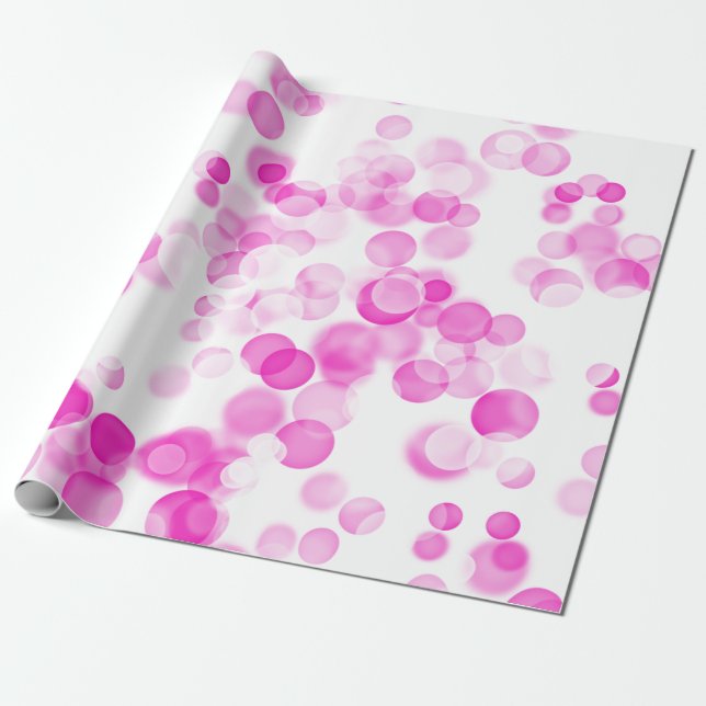 Papel De Regalo Punto blanco rosado burbujas efecto bokeh (Desenrollado)