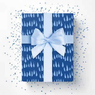Papel De Regalo Punto de llovizna en añil