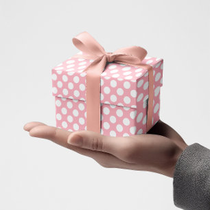Papel De Regalo Punto de lunares rosa y blanco