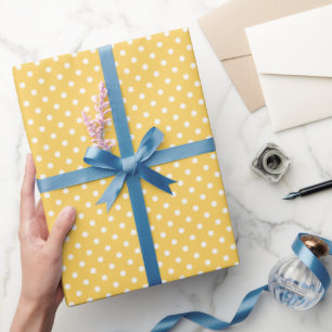 Papel De Regalo Punto de Polka Amarillo bonito