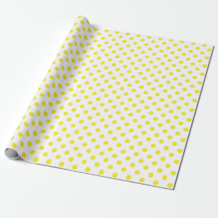 Papel De Regalo Punto de polka amarillo en espacio blanco medio