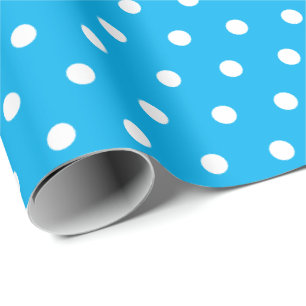 Papel De Regalo Punto de Polka azul cielo profundo
