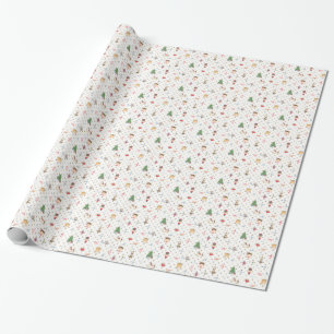 Papel De Regalo Punto de polka blanco y dorado