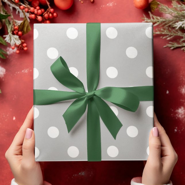 Papel De Regalo Punto de Polka Gris (Subido por el creador)