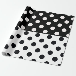 Papel De Regalo Punto de Polka Inverso de la mitad de color blanco