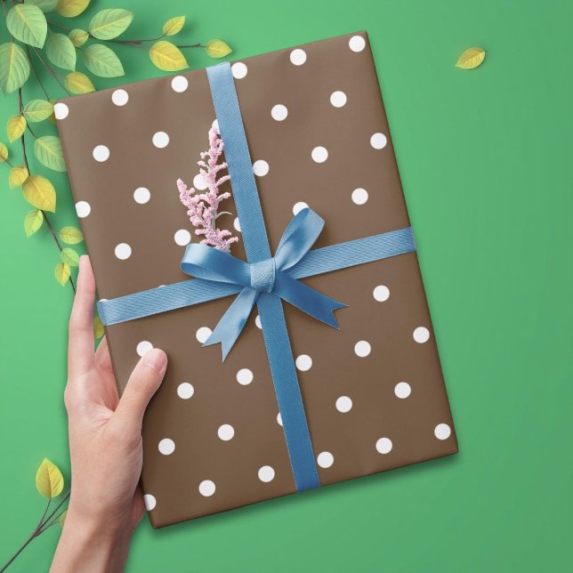 Papel De Regalo Punto de polka marrón (Subido por el creador)