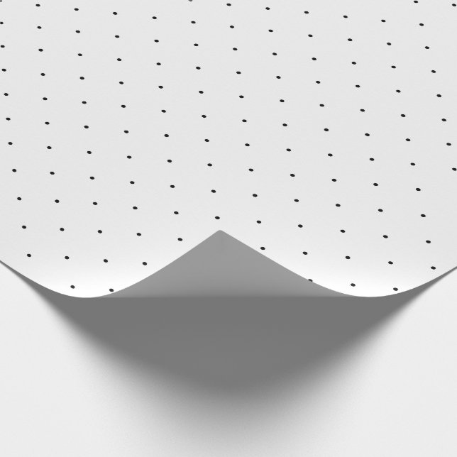 Papel De Regalo Punto de Polka Negro (Esquina)