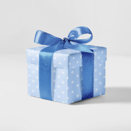 Papel De Regalo Punto de Polka Pequeño Azul y Blanco Pastel