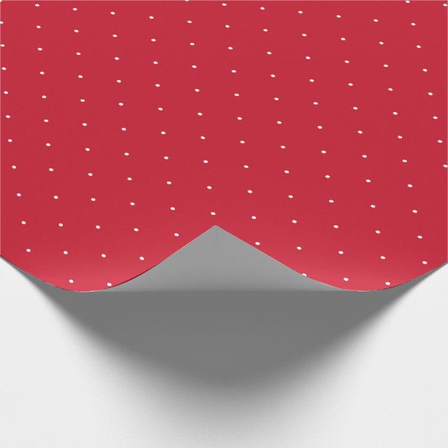 Papel De Regalo Punto de polka rojo y blanco (Esquina)