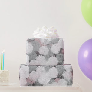 Papel De Regalo Puntos abstractos de gris rosa y blanco