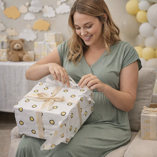 Papel De Regalo Puntos amarillos pastel lindos con bordes negros g