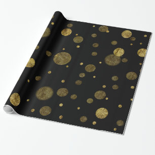 Papel De Regalo Puntos atractivos del confeti de Bokeh del oro