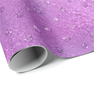 Papel De Regalo Puntos atractivos del purpurina del ciruelo
