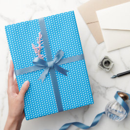 Papel De Regalo Puntos azules claros y blancos