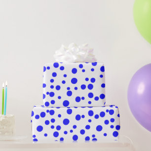Papel De Regalo Puntos azules sobre blanco