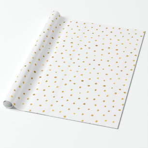 Papel De Regalo Puntos blancos de oro de moda