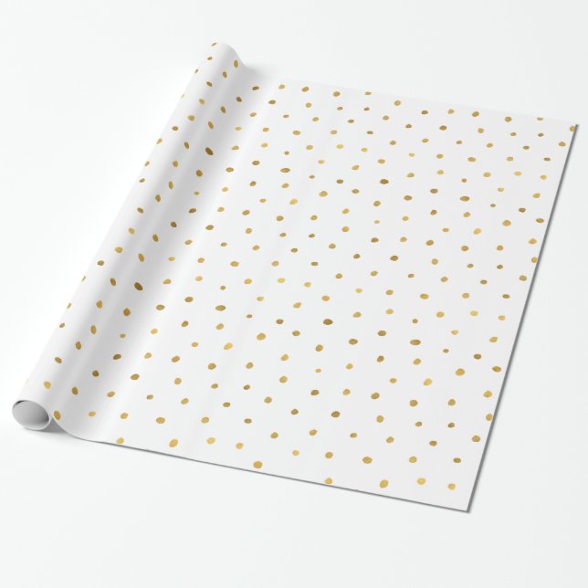 Papel De Regalo Puntos blancos de oro de moda (Desenrollado)