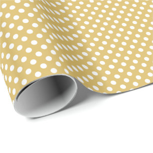 Papel De Regalo Puntos blancos en amarillo empañado