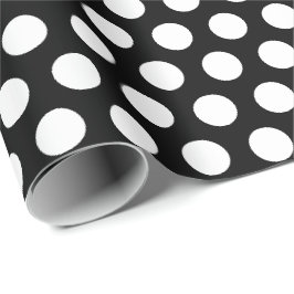 Papel De Regalo Puntos Blancos Negros