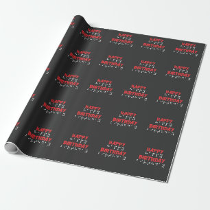 Papel De Regalo Puntos Braille: camiseta feliz cumpleaños ciega