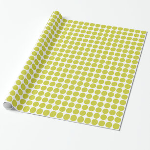 Papel De Regalo Puntos de círculo - Amarillo bananero en blanco