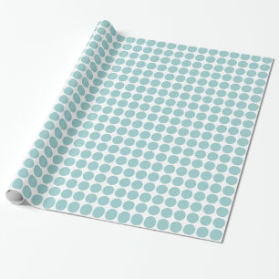 Papel De Regalo Puntos de círculo - Verde azul claro sobre blanco
