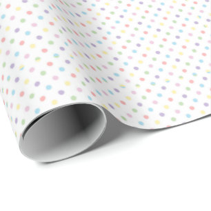 Papel De Regalo Puntos de colores pastel de arcoíris para fiestas