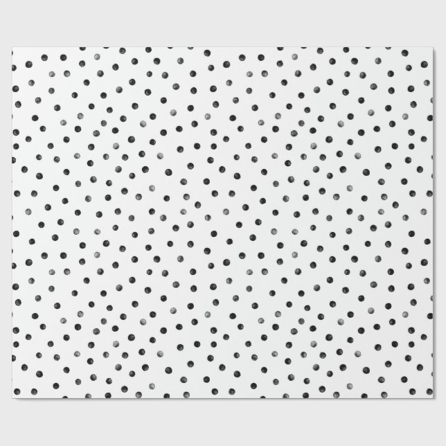 Papel De Regalo Puntos De Confetti Negro Y Blanco (Superficie plana)