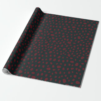 Papel De Regalo Puntos de Crimson orgánicos sobre el verde oscuro
