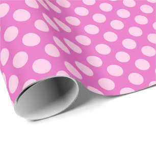 Papel De Regalo Puntos de mediados del siglo - rosa y coral, fucsi