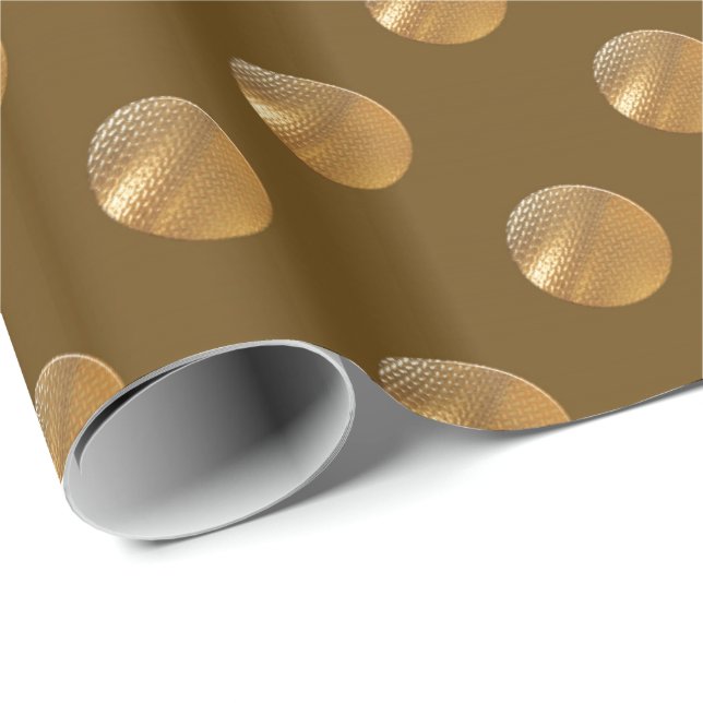 Papel De Regalo Puntos de oro de la polca (Esquina del rollo)