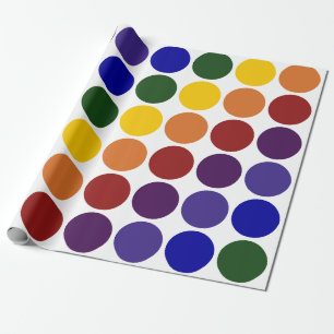 Papel De Regalo Puntos de Polka Arcoiris sobre envoltura de regalo