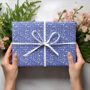 Papel De Regalo Puntos de polka blanco aleatorio de color azul-vio