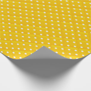 Papel De Regalo puntos de polka blanco sobre amarillo