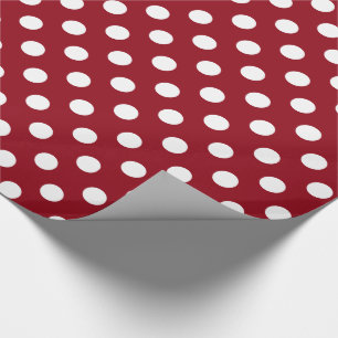 Papel De Regalo Puntos de Polka Blanco sobre el rojo Criminson