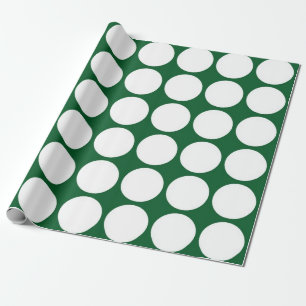 Papel De Regalo Puntos de Polka Blanco sobre el Verde