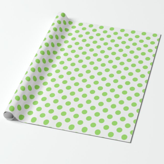 Papel De Regalo Puntos de polka blanco y limón (Desenrollado)