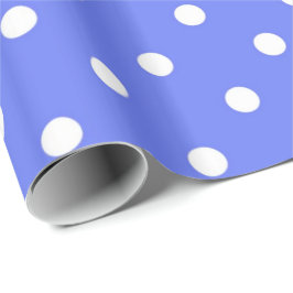 Papel De Regalo Puntos de polka clásicos, fríos, blancos y azules