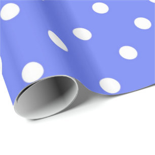 Papel De Regalo Puntos de polka clásicos, fríos, blancos y azules