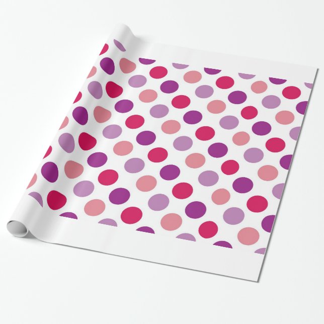 Papel De Regalo Puntos de Polka de Verano (Desenrollado)