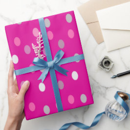 Papel De Regalo Puntos de polka magenta