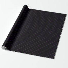 Papel De Regalo Puntos de polka morado negro y oscuro