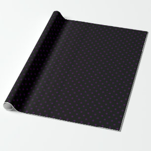 Papel De Regalo Puntos de polka morado negro y oscuro