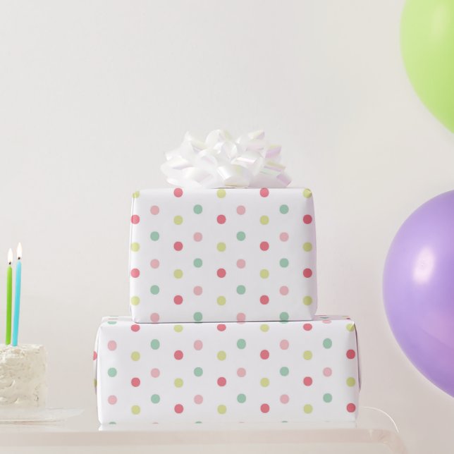 Papel De Regalo Puntos de Polka Pastel (Regalos de fiesta)