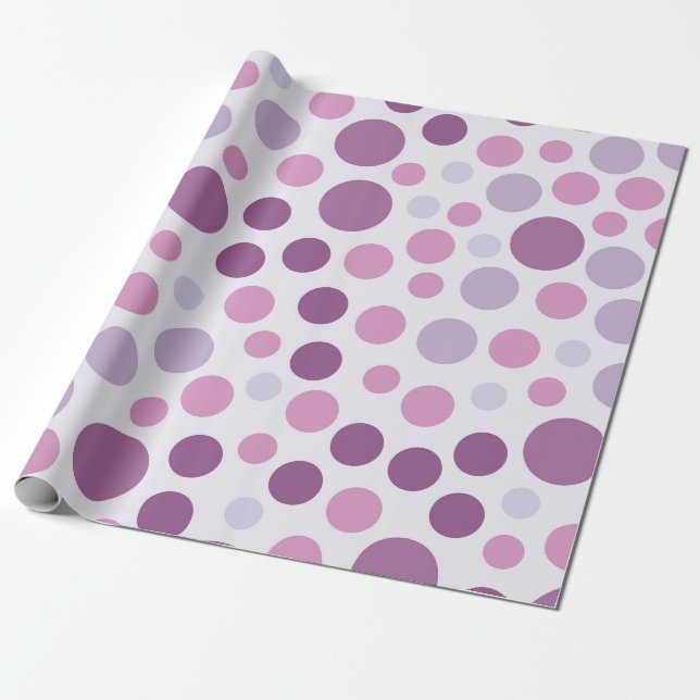 Papel De Regalo Puntos de Polka Púrpura Jugosos (Desenrollado)