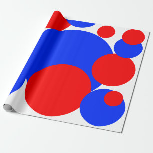 Papel De Regalo Puntos de Polka Rojo, Blanco y Azul