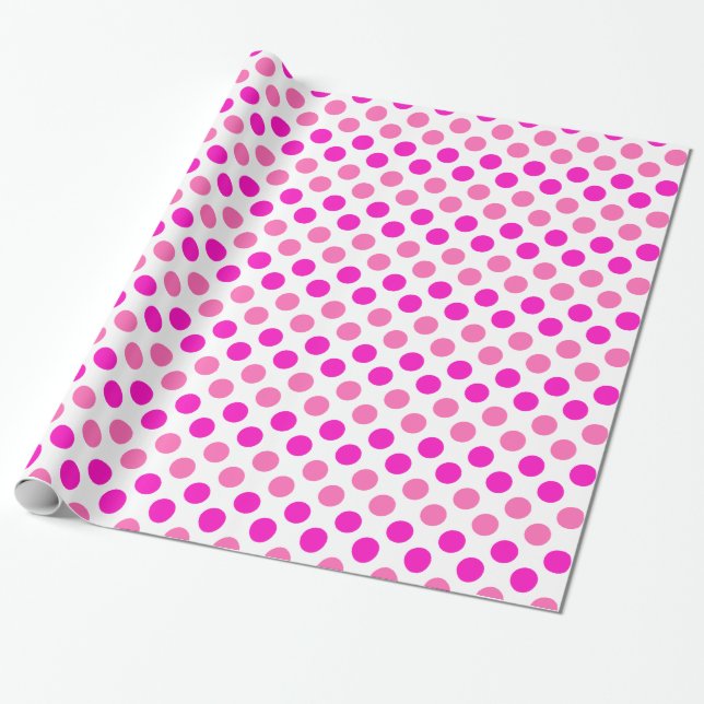 Papel De Regalo Puntos de Polka Rosa (Desenrollado)