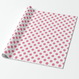 Papel De Regalo Puntos de polka rosa y blanco